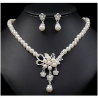SET674 - Fashion Pearl Flower Necklace Set